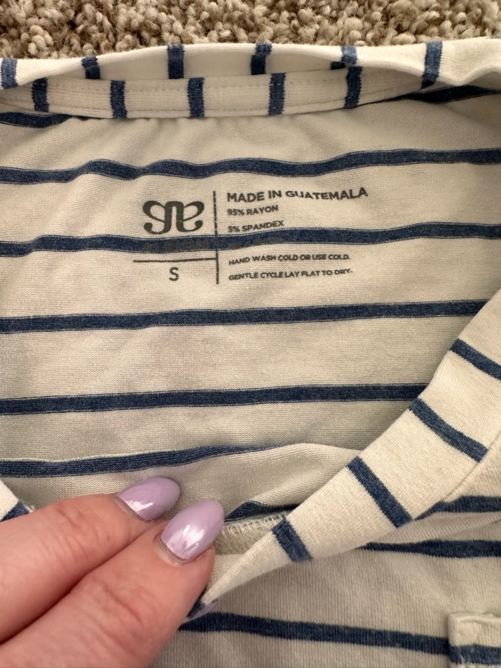 Albion Basic Venice Stripe Short-Sleeve Tee — Blue/White - Picture 4 of 5
